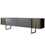 Hanah Home Mueble para TV Gold Line Antracita y Dorado